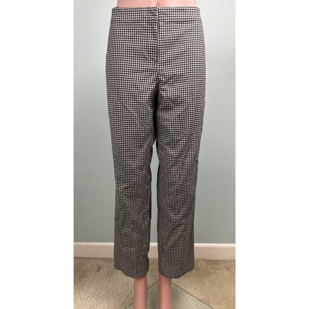 J.Jill Women's Checked Black & Tan Cropped Pants Sz 12 26" Inseam